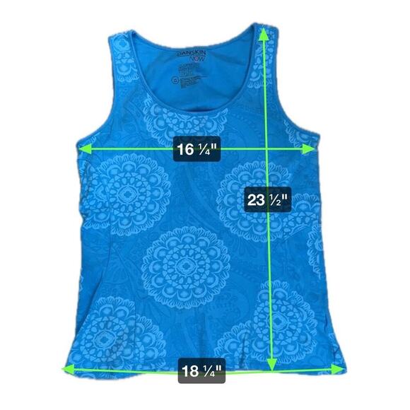 Danskin Now women athletic gym workout sleeveless tank top blue size L 12-14 - Picture 2 of 4